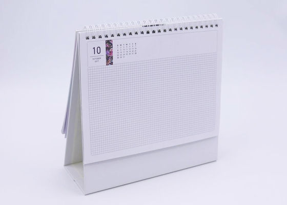 透明なプラスチック カバー、300gsmビジネス卓上カレンダーが付いているペーパー卓上カレンダー
