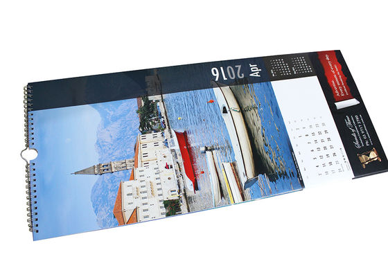 CPWCD10塗被紙の壁掛けカレンダー ワイヤー-こつのホックの印刷と結合するO