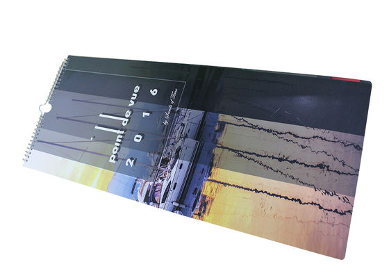 CPWCD10塗被紙の壁掛けカレンダー ワイヤー-こつのホックの印刷と結合するO