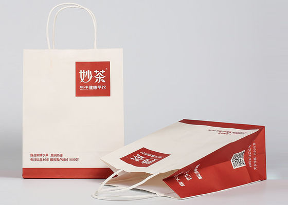赤はリサイクルされた装飾的な袋、習慣を取り除きますペーパー買い物袋を印刷しました
