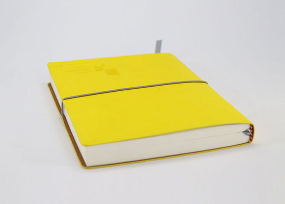 ビジネス ノートのための伸縮性があるレモン色のペーパー カバー ノートのオフセット ペーパー