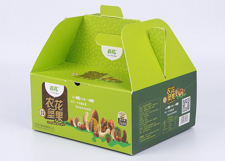 緑書食品包装のための包装箱の光沢のあるラミネーションそして柔らかい折目を取り除いて下さい