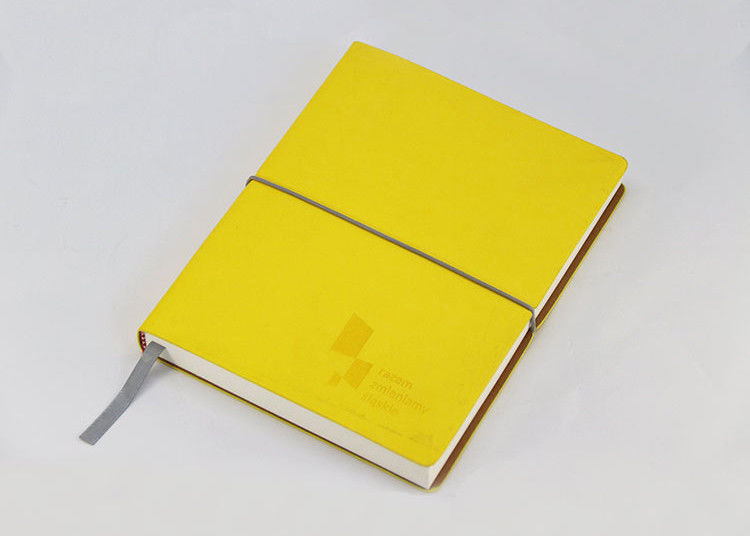 ビジネス ノートのための伸縮性があるレモン色のペーパー カバー ノートのオフセット ペーパー